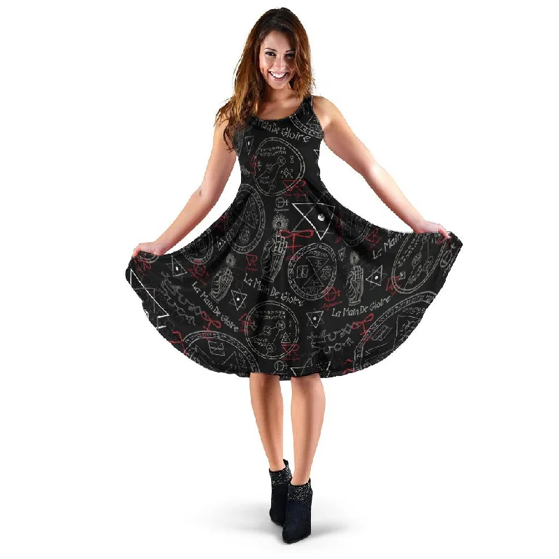 Chiromancy Symbol Gothic Witch Dress