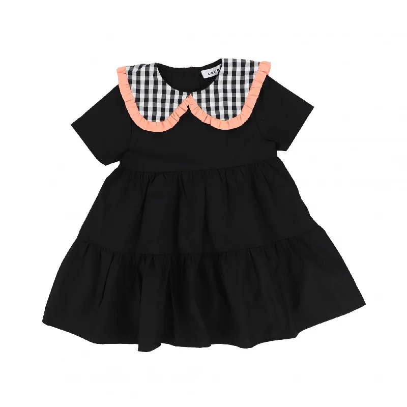 LOUD BLACK TIERED COLLAR DRESS